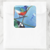 Baum voll mit Vögeln 2012 Quadratischer Aufkleber (Tasche)