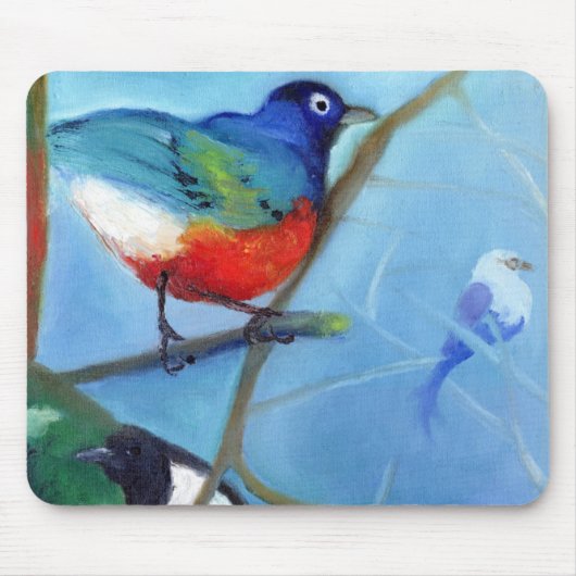 Baum voll von Vögeln 2012 Mousepad (Vorne)