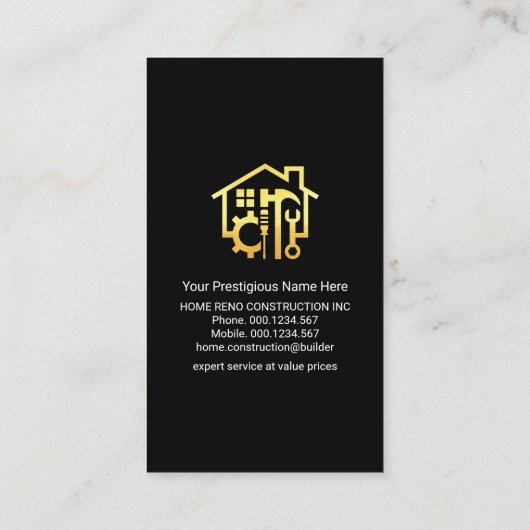 Baum von Handyman-Tools Visitenkarte (Rückseite)