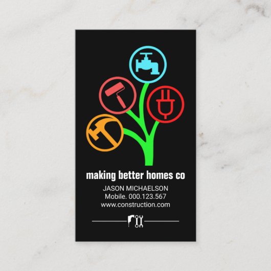Baum von Handyman-Tools Visitenkarte (Vorderseite)