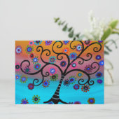 Baum von Leben-Bar-Schläger B'nai Mitzvah Einladung (Stehend Vorderseite)