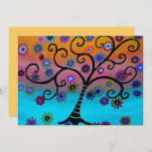 Baum von Leben-Bar-Schläger B'nai Mitzvah Einladung (Vorne/Hinten)