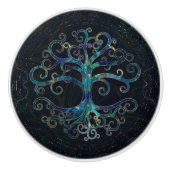 Baum von Leben Marmor und Gold Keramikknauf (Vorderseite)