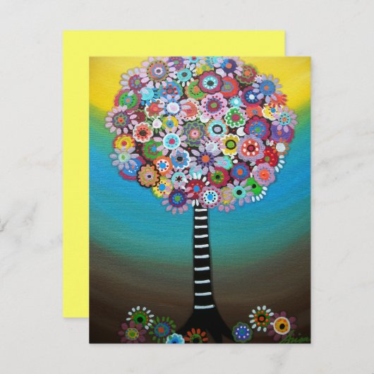 BAUM VON LEBEN-Schläger mitzvah Einladungen (Vorne/Hinten)