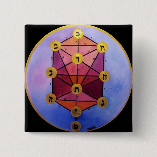 Baum von Sefirot Button (Vorderseite)