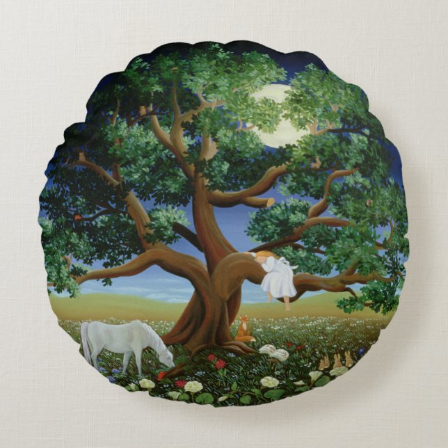 Baum von Träumen 1994 Rundes Kissen (Vorderseite)
