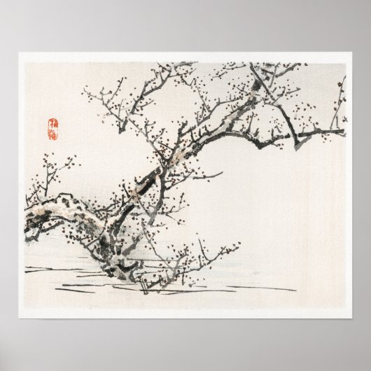 Baum vor dem Hintergrund des Wassers von Kōno Bair Poster (Vorne)
