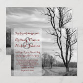 Baum-Weg-rustikale Land-Hochzeits-Einladungen Einladung (Vorne/Hinten)