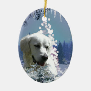 Baum-Weiß-Labrador Keramikornament