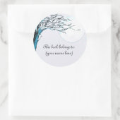 Baum, Winter Runder Aufkleber (Tasche)