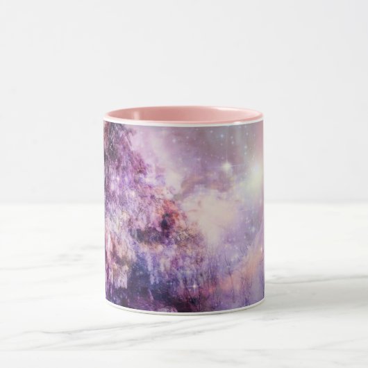 Baum Winter Wonderland Rosa Lila Kunst Tasse Cup (Zentrum)