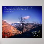 Baum, Wolke, Berge mit Zitaten Poster (Vorne)