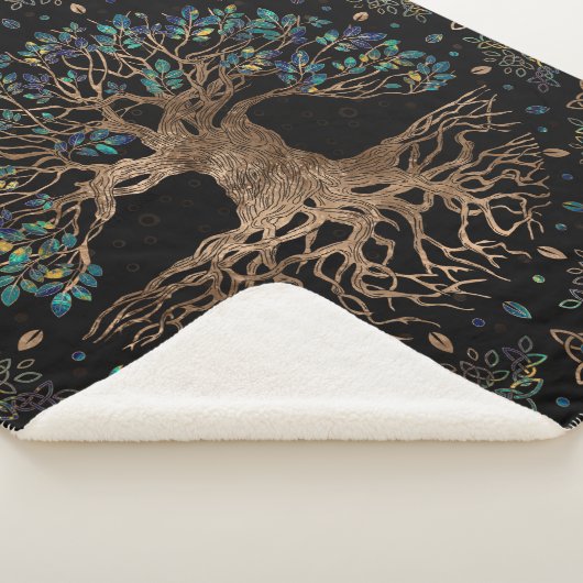 Baum - Yggdrasil Golden und Marmor Sherpadecke (3/4)