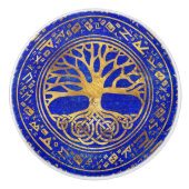Baum - Yggdrasil - Lapis Lazuli Keramikknauf (Vorderseite)