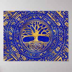 Baum - Yggdrasil - Lapis Lazuli Poster