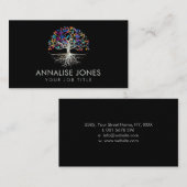 Baum - Yggdrasil - Perle - farbenfrohe Blätter Visitenkarte (Vorne/Hinten)