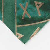 Baum - Yggdrasil und Futhark - Malachit Fleecedecke (Ecke)