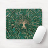 Baum - Yggdrasil und Futhark - Malachit Mousepad (Mit Mouse)