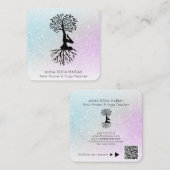 *~* Baum Yoga Pastel Glitzer Man Woman Quadratische Visitenkarte (Vorne/Hinten)