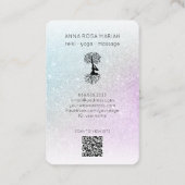 *~* Baum Yoga Pastel Glitzer Man Woman Visitenkarte (Rückseite)