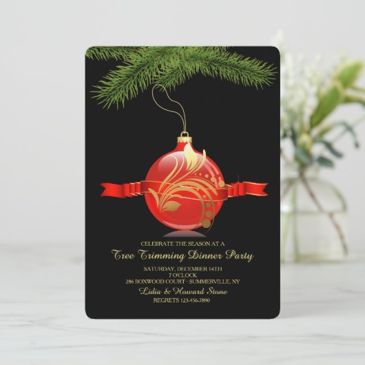 Baum-Zutat-Party Einladung (Stehend Vorderseite)