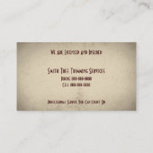 Baum-Zutat-Sorgfalt hält Visitenkarte instand (Rückseite)