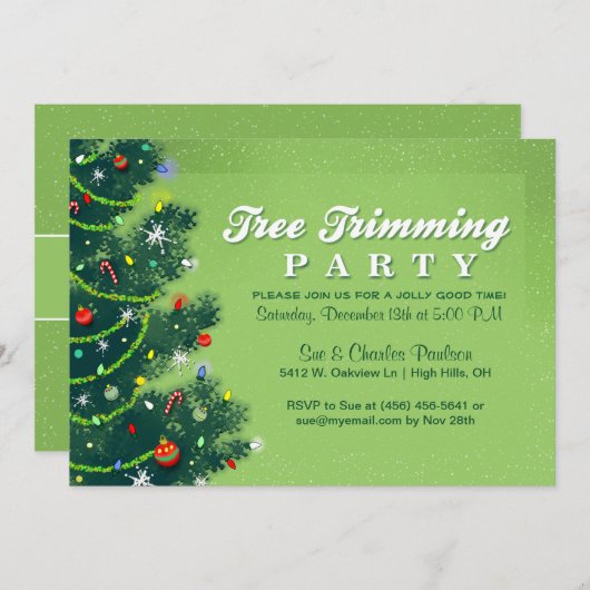 Baum-Zutat-WeihnachtsParty Einladung (Vorne/Hinten)