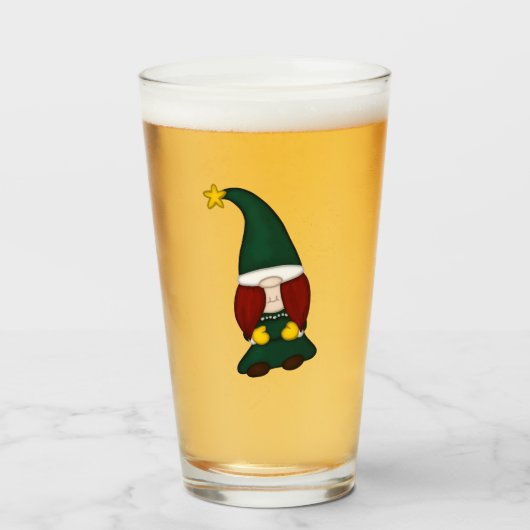 Baum-Zwergen-Bierglas Glas (Vorne (Gefüllt))