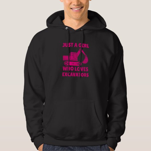Baumädchen Bagger LKW Baustelle Er Hoodie (Vorderseite)