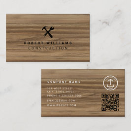 Baumarkt-Handwerker-Tools QR-Code Holz Visitenkarte