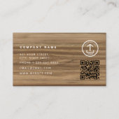 Baumarkt-Handwerker-Tools QR-Code Holz Visitenkarte (Rückseite)