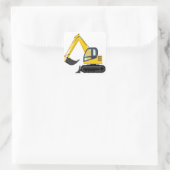Baumaschine für Gelb- und Schwarzbagger Quadratischer Aufkleber (Tasche)