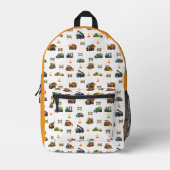 Baumaschinen Bedruckter Rucksack (Vorderseite)