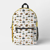 Baumaschinen bedruckter Rucksack (Vorderseite)