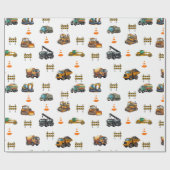 Baumaschinen geschenkpapier (Flach)