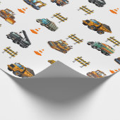 Baumaschinen geschenkpapier (Ecke)