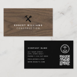Baumaterial-Handwerker-Tools QR-Code Visitenkarte