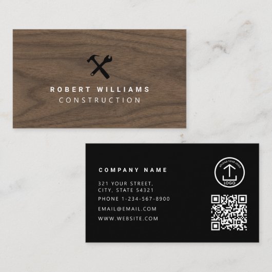 Baumaterial-Handwerker-Tools QR-Code Visitenkarte (Vorne/Hinten)