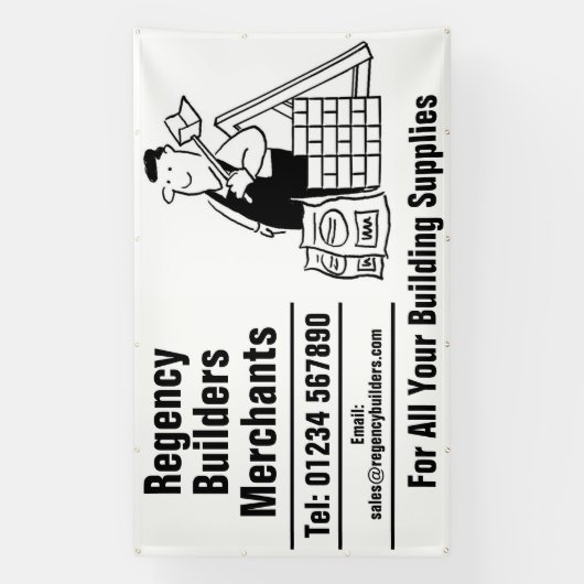 Baumaterialhändler oder Banner für Baubedarf (Vertikal)