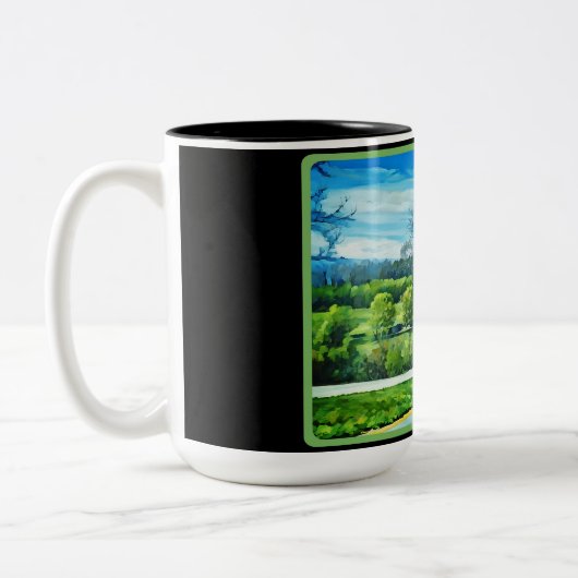 Baumbedeckte Landschaftslandschaft Tasse (Links)