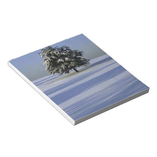 Baumbestand in schneebedeckter Landschaft Notizblock (angewinkelt)