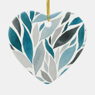 Baumblätter Keramik Ornament