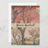 Baumblüten Pflaumengarten Japanisch Einladung (Vorne/Hinten)