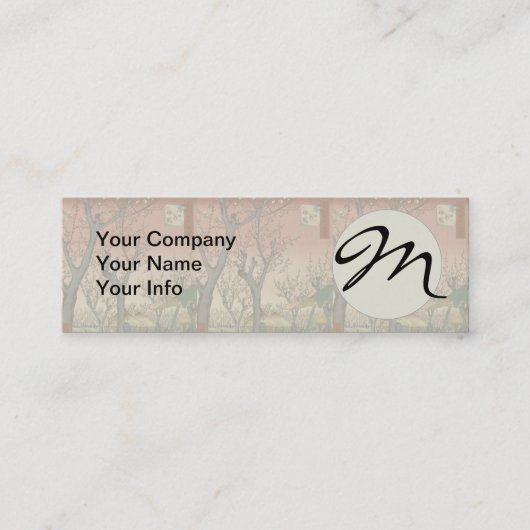 Baumblüten Pflaumengarten Japanisch Mini Visitenkarte (Vorderseite)