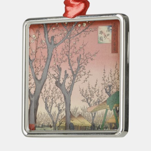 Baumblüten Pflaumengarten Japanisch Ornament Aus Metall (Links)