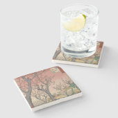 Baumblüten Pflaumengarten Japanisch Steinuntersetzer (Seitenansicht)