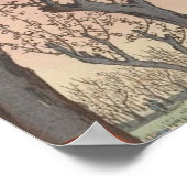 Baumblüten Pflaumengarten Japanischer Holzblock Poster (Ecke)