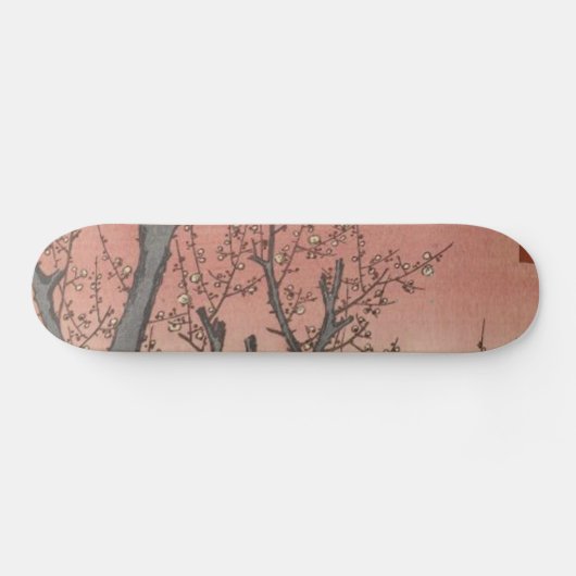 Baumblüten Pflaumengarten Japanischer Holzblock Skateboard (Horizontal)