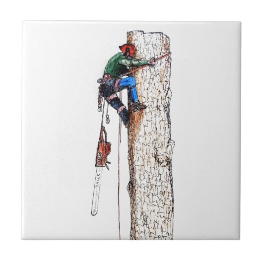 Baumchirurg Arborist Fliese (Vorderseite)