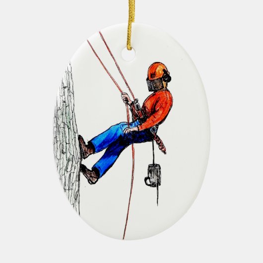 Baumchirurg Arborist Forester Keramikornament (Vorne)